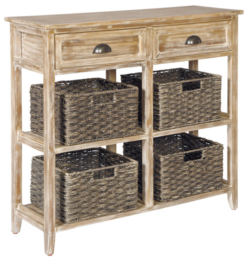 Oslember Light Brown Console Sofa Table