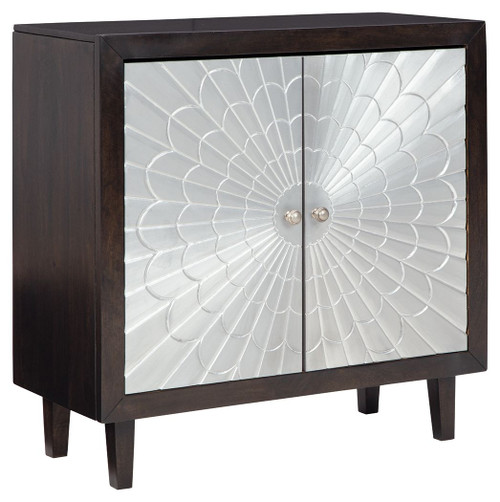Ronlen Brown / Silver Finish Accent Cabinet