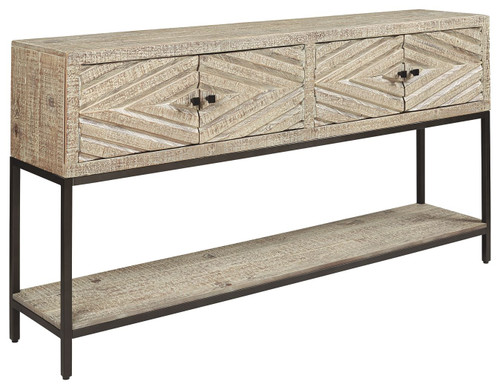 Roanley Distressed White Console Sofa Table