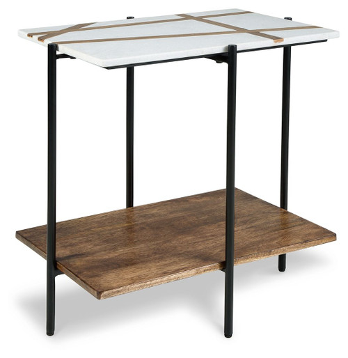 Braxmore White / Light Brown Accent Table