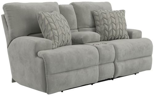 Renaldo - Power Lay Flat Recline Console Loveseat With Zero Gravity - Stone (61289-1816/28-2371/28)