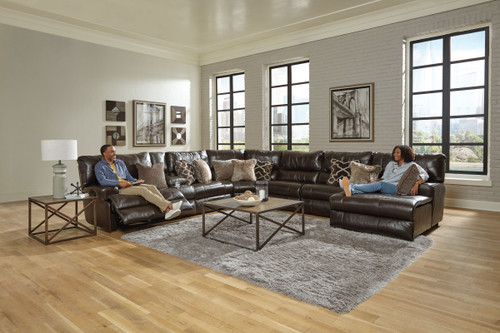 Como Modular Sectional - Power RSF Recliner Leather - Steel (64367-1283/28-3083/28)