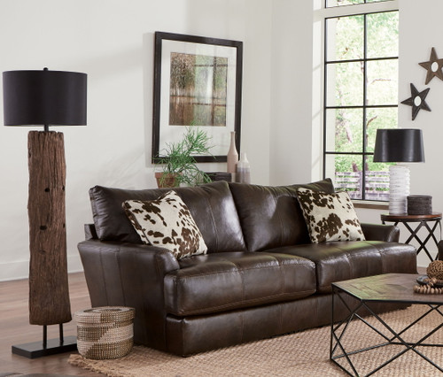 Pavia - Top Grain Italian Leather Sofa With Cuddler Cushions - Cocoa (548203-1268/09-3068/09)