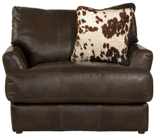 Pavia - Top Grain Italian Leather Chair With Cuddler Cushions - Cocoa (548201-1268/09-3068/09)