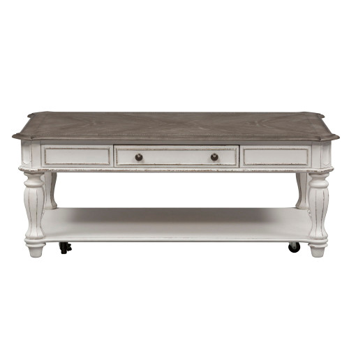 Magnolia Manor - Rectangular Cocktail Table - White (244-OT1010)
