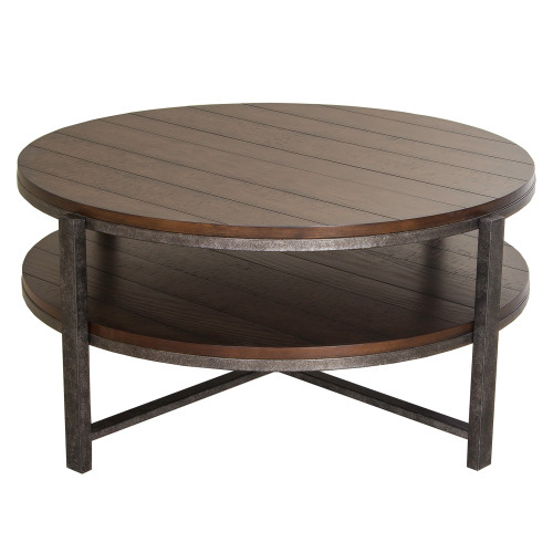 Breckinridge - Round Cocktail Table - Dark Brown (348-OT1010)