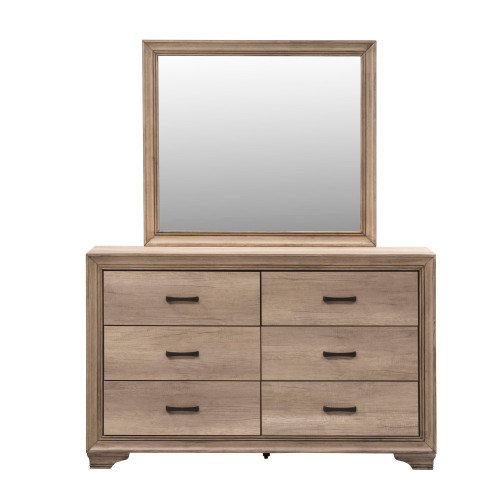 Sun Valley - Dresser & Mirror - Light Brown (439-BR-DM)