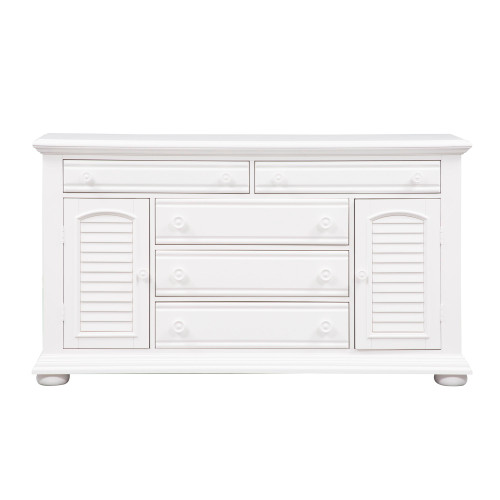 Summer House - 2 Door 5 Drawer Dresser - White (607-BR32)