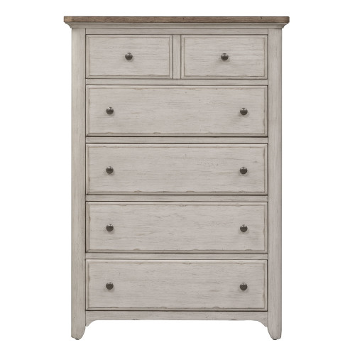 Farmhouse Reimagined - 5 Drawer Chest - White (652-BR41) Farmhouse Reimagined - 5 Drawer Chest - White (652-BR41)