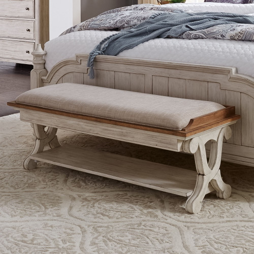 Farmhouse Reimagined - Bed Bench - White (652-BR47)