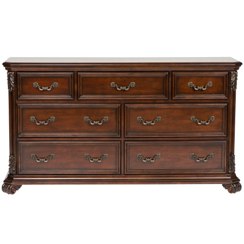 Messina Estates - 7 Drawer Dresser - Dark Brown (737-BR31)