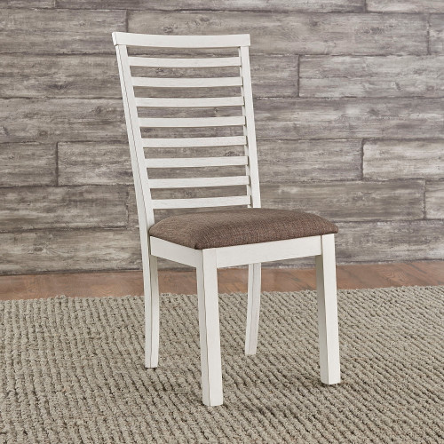 Brook Bay - Upholstered Ladder Back Side Chair - White (182-C2001S)
