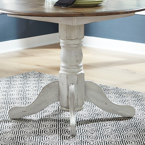 Carolina Crossing - Drop Leaf Table Base - White (186W-P4242)
