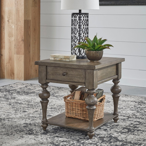 Americana Farmhouse - Drawer End Table - Light Brown (615-OT1020)