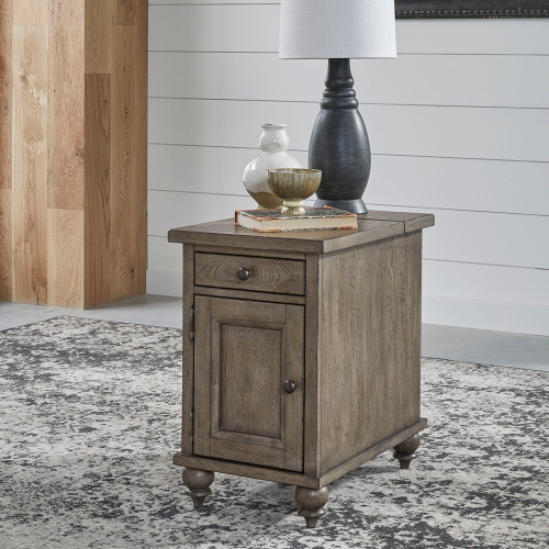 Americana Farmhouse - Chair Side Table - Light Brown (615-OT1022)