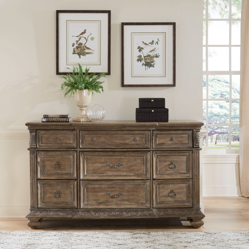 Carlisle Court - 9 Drawer Dresser - Medium Brown (502-BR31)