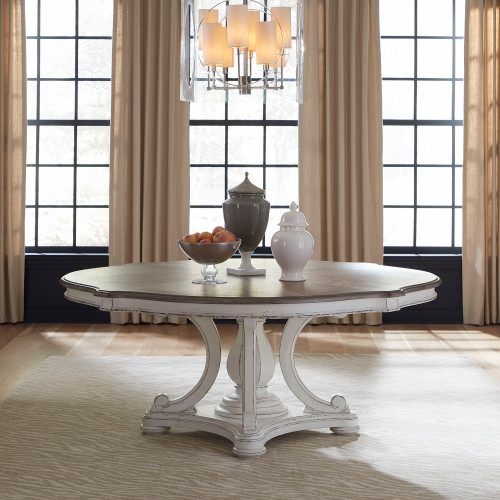 Magnolia Manor - Round Pedestal Table Base - White (244-P7272)