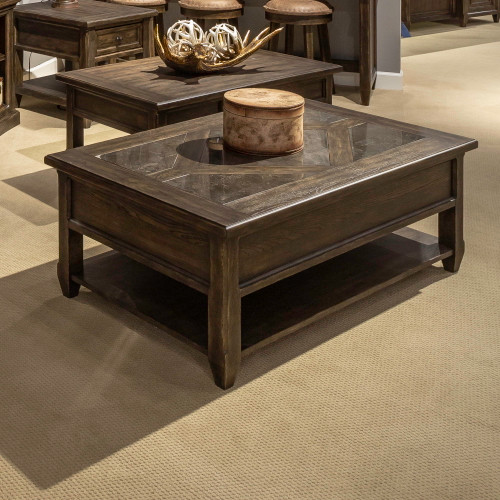 Paradise Valley - Rectangular Cocktail Table - Dark Brown (297-OT1010)