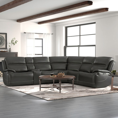 Bentley - 6 Piece Sectional - Graphite Gray (7003GY-UPH-6PCSEC)