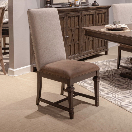 Paradise Valley - Upholstered Side Chair (RTA) - Dark Brown (297-C6501S)
