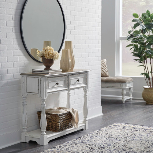 Magnolia Manor - Hall Console Bottom With Shelf For Display & Storage - White (244-AT2003)