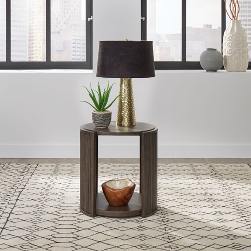 City View - Round End Table - Coffee Bean (145-OT1020)