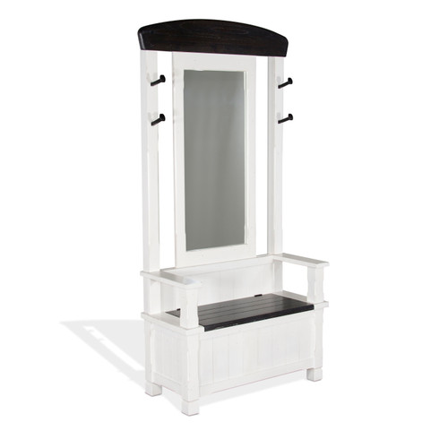 Carriage House - Hall Tree Top Only - White / Dark Brown (2537EC-T)