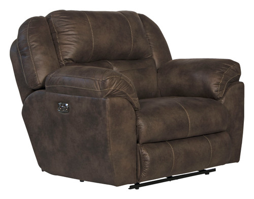 Ferrington - Power Lay Flat Recliner With Power Adjustable Headrest & Lumbar - Dusk (7618907-1300/89)