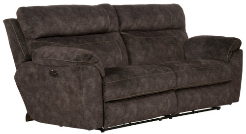 Sedona - Power Lay Flat Reclining Sofa With Power Adjustable Headrest & Lumbar - Smoke (762221-2793/28)