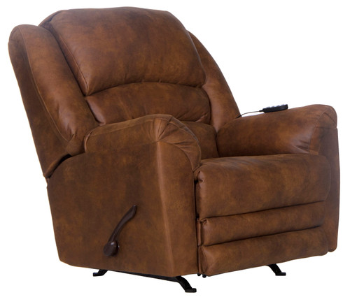 Hayden - Chaise Rocker Recliner With Heat / Massage & Oversize Xtra Comfort Footrest - Auburn (41072-1176/59-1276/59)