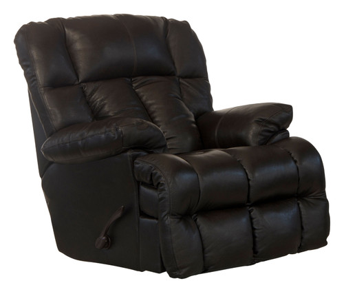 Victor - Chaise Rocker Recliner - Chocolate - Leather (47642-1283/09-3083/09)