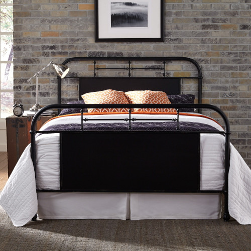 Vintage Series - King Metal Bed - Black (179-BR15HFR-B)