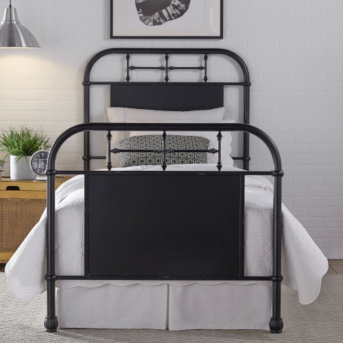 Vintage Series - Twin Metal Bed - Black (179-BR11HFR-B)