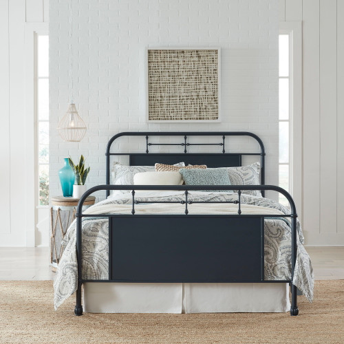 Vintage Series - King Metal Bed - Navy (179-BR15HFR-N)