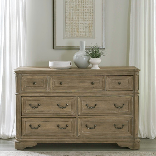 Magnolia Manor - 7 Drawer Dresser - Light Brown (244N-BR31)