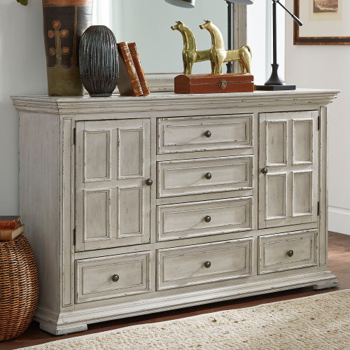 Big Valley - 2 Door 6 Drawer Dresser - Whitestone (361W-BR31) Big Valley - 2 Door 6 Drawer Dresser - Whitestone (361W-BR31)
