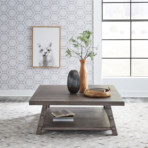 Modern Farmhouse - Oversized Square Cocktail Table - Gray (406-OT1014)