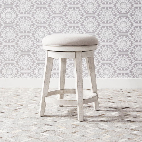 Modern Farmhouse - Console Swivel Stool - White (406W-OT9003)