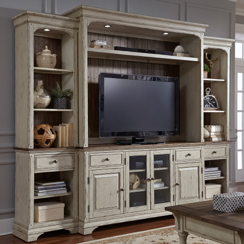 Morgan Creek - Entertainment Center With Piers - White (498-ENTW-ECP)