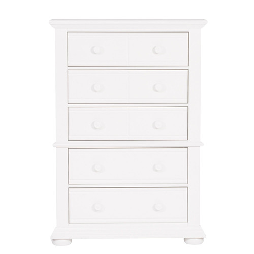 Summer House - 5 Drawer Wood Chest - White (607-BR41)