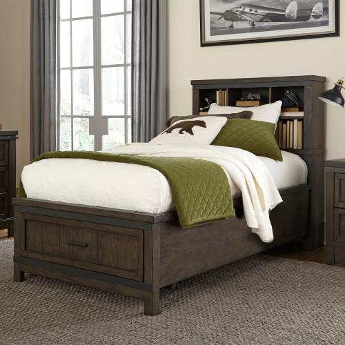 Thornwood Hills - Twin Bookcase Bed - Dark Gray (759-YBR-TBB)