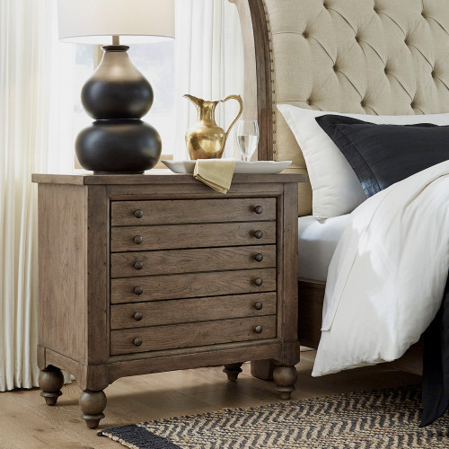 Americana Farmhouse - Bedside Chest With Charging Station - Black (615-BR62)