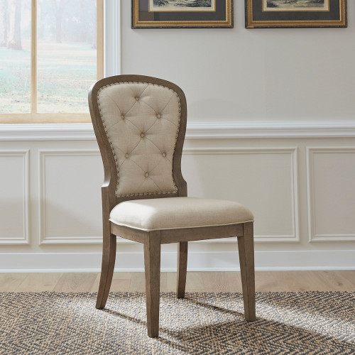 Americana Farmhouse - Upholstered Tufted Back Side Chair - Beige (615-C0501S)