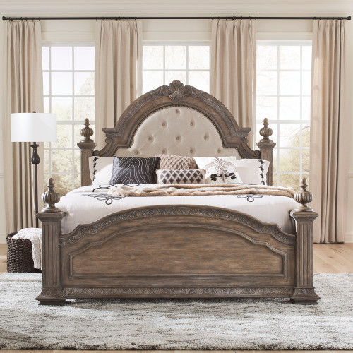 Carlisle Court - King Poster Bed - Medium Brown (502-BR-KPS)