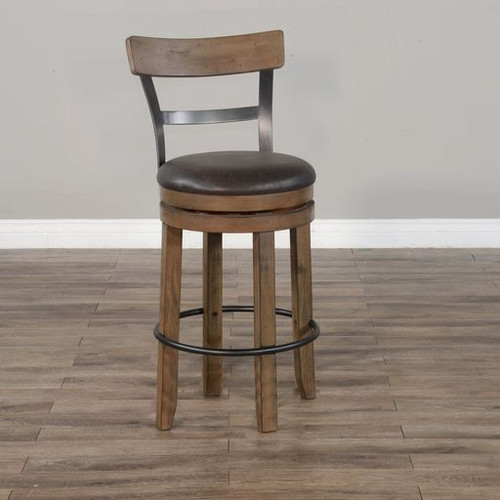 Doe Valley - Swivel Barstool - Dark Brown / Black (1624BU-B30)