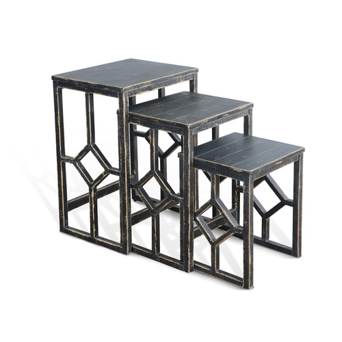 Marina - Black Sand - Nesting Table - Black (2087BS)