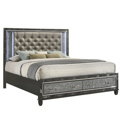 Radiance - 6/0 California King Sorage Bed Side Rails - Black Pearl (B976K-238)
