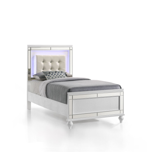 Valentino - 3/3 Twin Headboard - White (BA9698W-510)