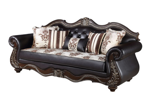 Maximus - Sofa Frame, Cushion, Arms, Legs & 5 Pillows - Dark Brown (U1754-30A)