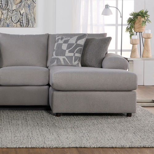 Remi - RAF Chaise With 2 Accent Pillows - Light Gray (U1990-17R-LGY)